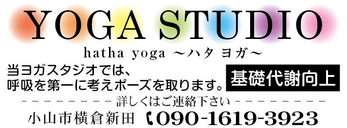 YOGA STUDIO hata yoga 〜ハタ ヨガ〜 当ヨガスタジオでは、呼吸を第一にポーズを取ります。 【基礎代謝向上】 ---詳しくはご絡下さい--- 小山市横倉新田 090-1619-3923